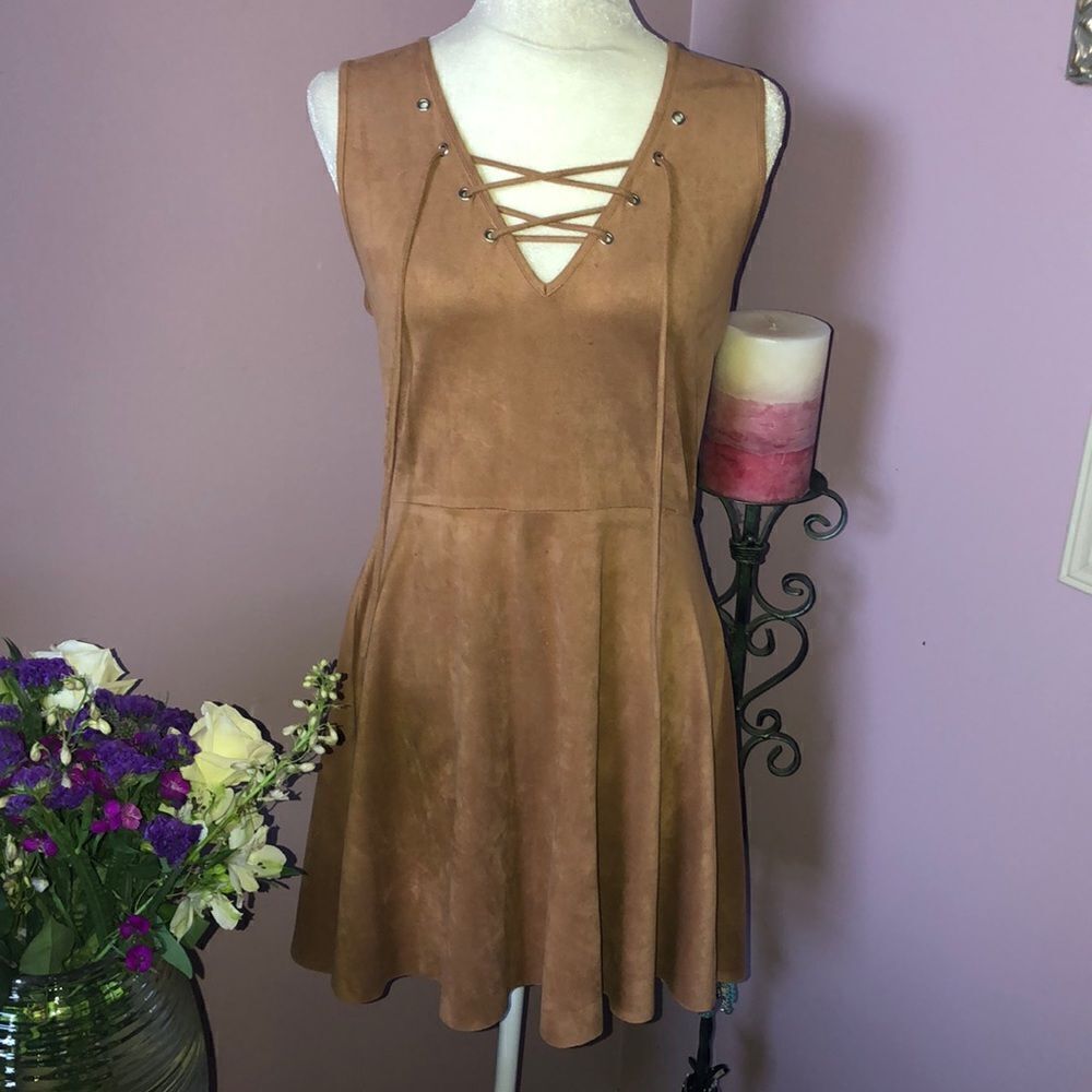 Design lab seued look stretch dress lord & taylor